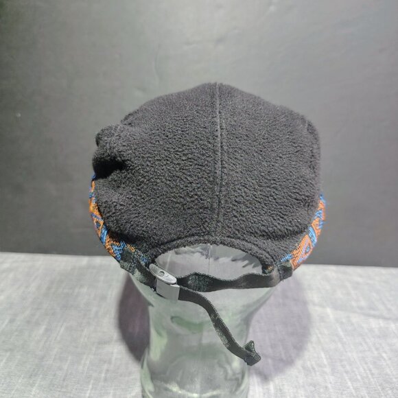 Kavu Fleece Strap Cap Hat Size Small Black Aztec Band Three Panel Duck Bill USA - Picture 2 of 8